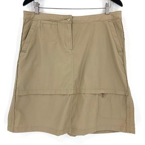 Woolrich Khaki Cargo Style Cotton Nylon Blend Skirt, 12